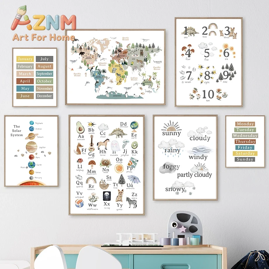 ศิลปะติดผนังสำหรับห้องเด็ก ลาย - Kids Education Number บทวิจารณ์และราคา